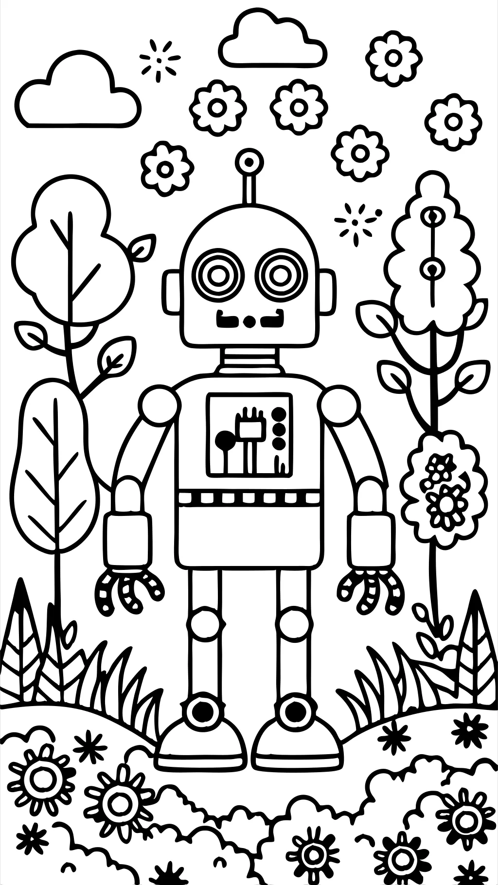 coloriage du robot le dessin du robot sauvage